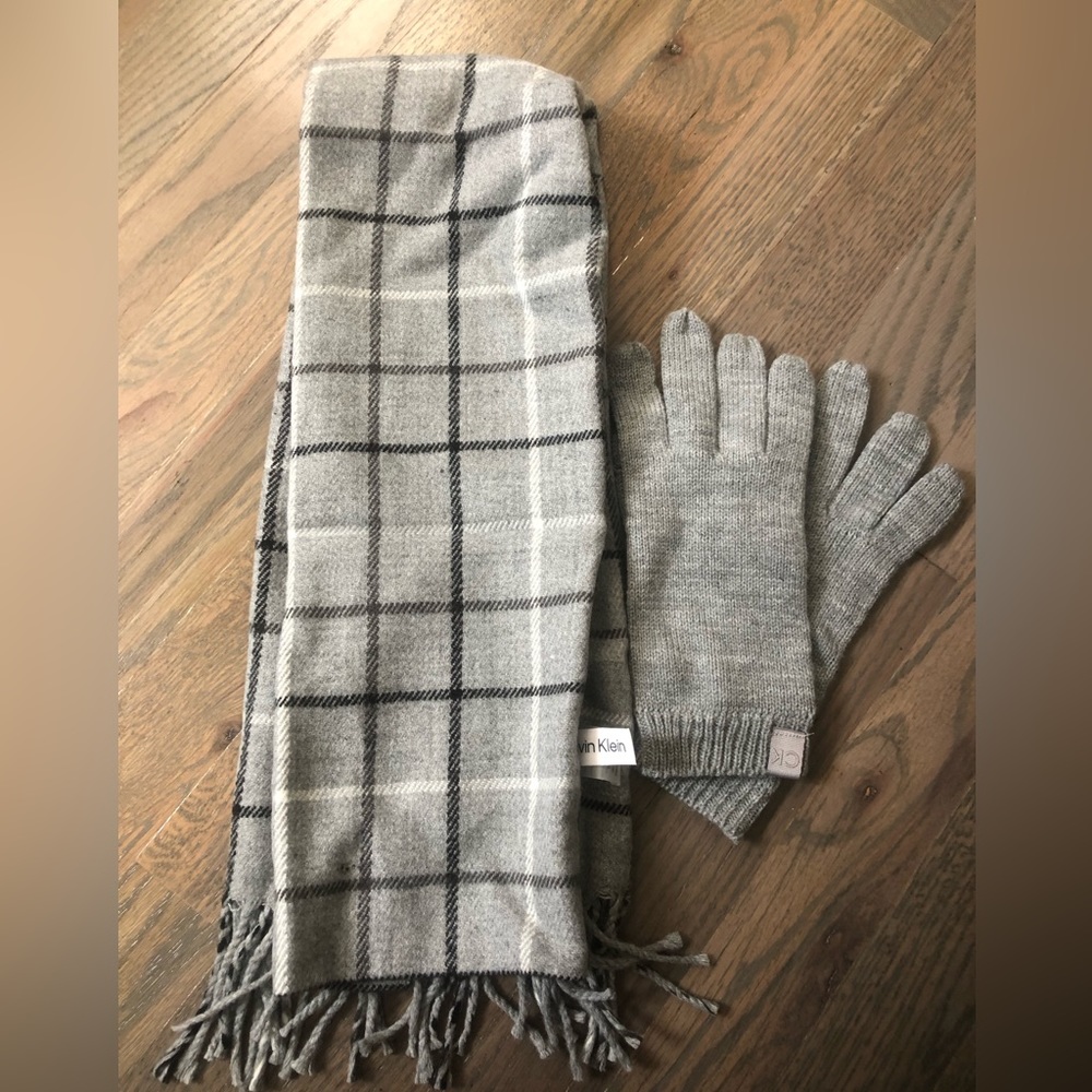 Calvin Klein scarf and gloves